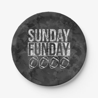 Sunday Funday Vintage Football Paper Plate