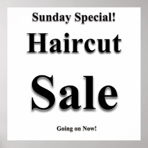 Sunday Haircut Sale Poster Matte