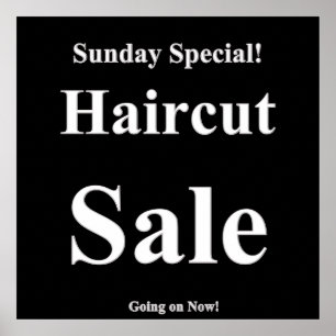 Sunday Haircut Sale Poster Matte