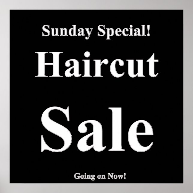 Sunday Haircut Sale Poster Matte (Front)