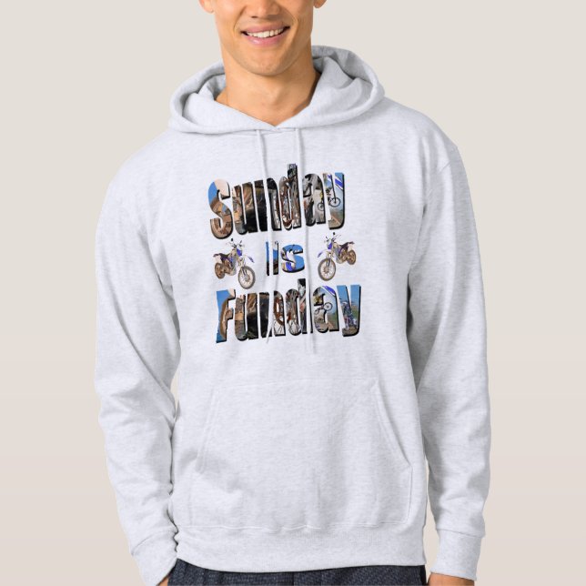 Sunday Is Funday Motorbike Picture Logo, Hoodie (Front)