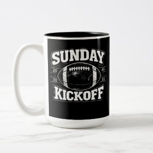 Sunday Kickoff Football Two-Tone Coffee Mug