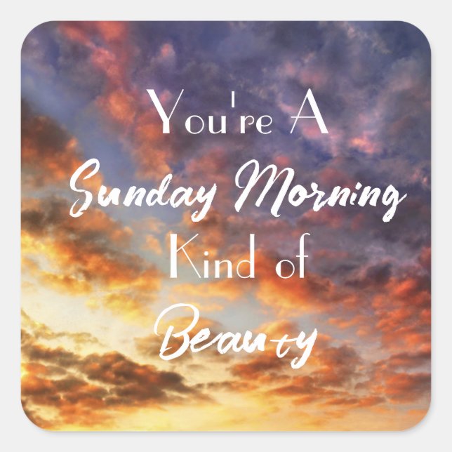 Sunday Morning Square Sticker (Front)