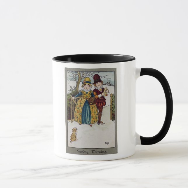 Sunday Morning, Victorian card Mug (Right)
