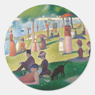 Sunday on La Grande Jatte Seurat Painting Classic Round Sticker