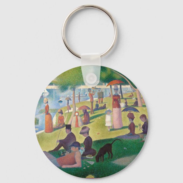 Sunday on La Grande Jatte Seurat Painting Key Ring (Front)