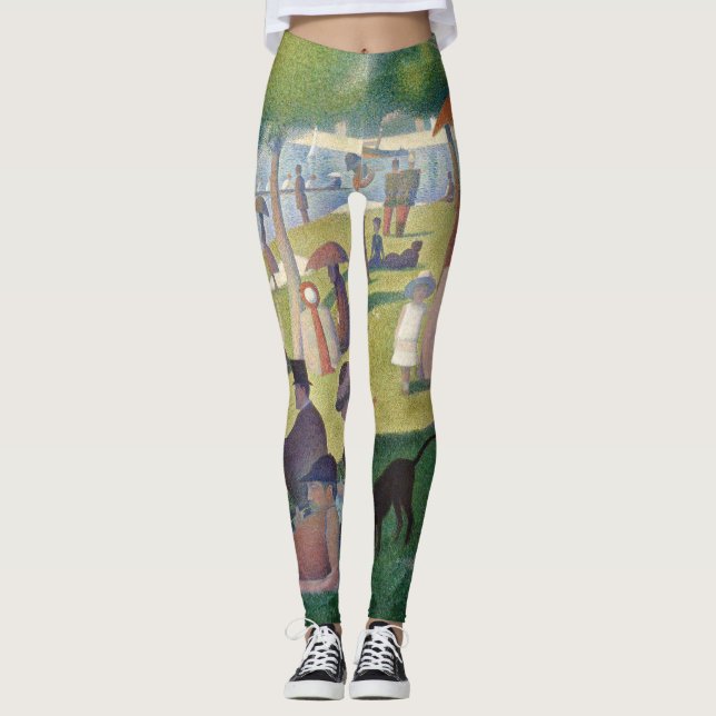 Sunday on La Grande Jatte Seurat Painting Leggings (Front)