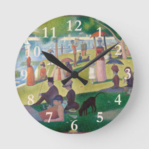 Sunday on La Grande Jatte Seurat Painting Round Clock