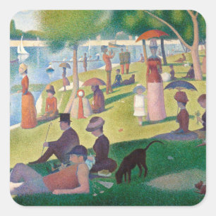 Sunday on La Grande Jatte Seurat Painting Square Sticker
