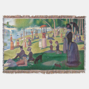Sunday on La Grande Jatte Seurat Painting Throw Blanket