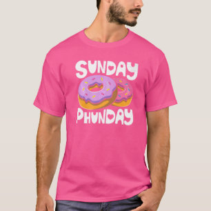 Sunday Phunday Doughnut  Girls Women Doughnut Squa T-Shirt