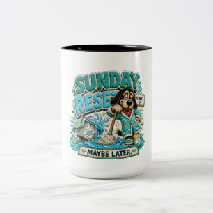 Sunday Reset Maybe Later Personalised Funny Two-Tone Coffee Mug
