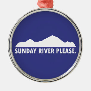 Sunday River Maine Please Metal Tree Decoration