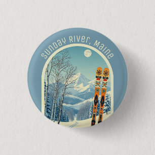 Sunday River Maine ski area souvenir 3 Cm Round Badge