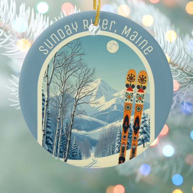 Sunday River Maine ski area souvenir  Ceramic Tree Decoration (Creator Uploaded)