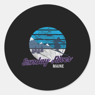 Sunday River Newry Maine New England Usa Ski Snowb Classic Round Sticker