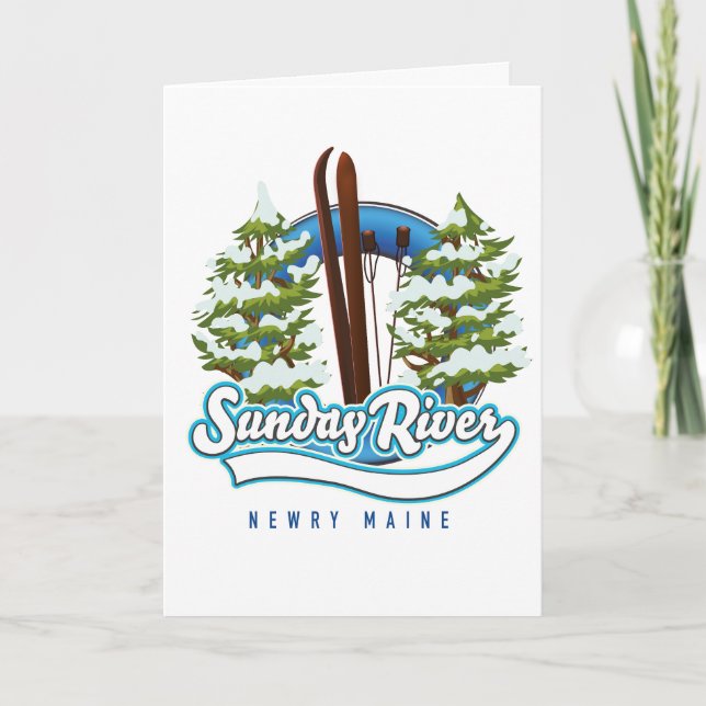 Sunday River Newry Maine ski logo Holiday Card (Front)