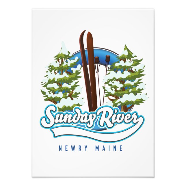 Sunday River Newry Maine ski logo Photo Print (Front)