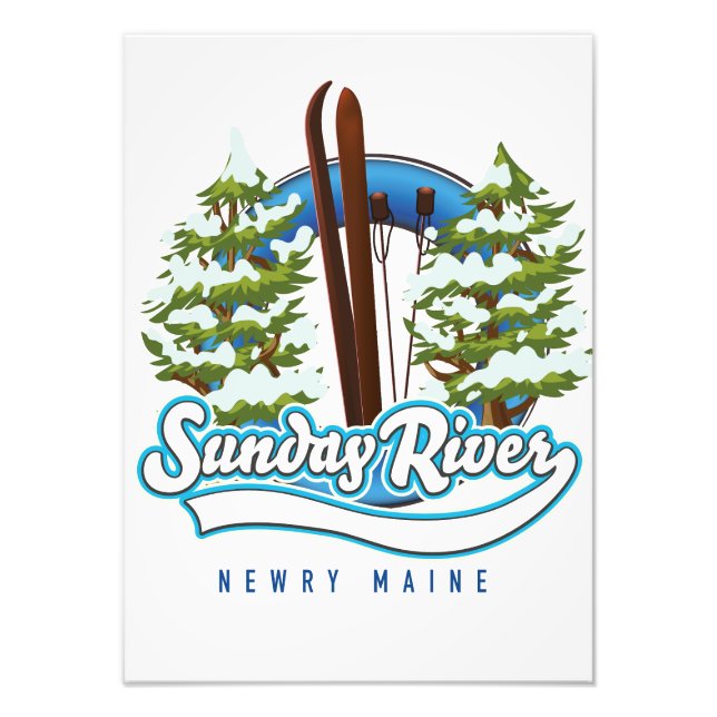Sunday River Newry Maine ski logo Photo Print (Front)