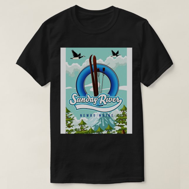 Sunday River Newry Maine Ski travel poster T-Shirt (Design Front)