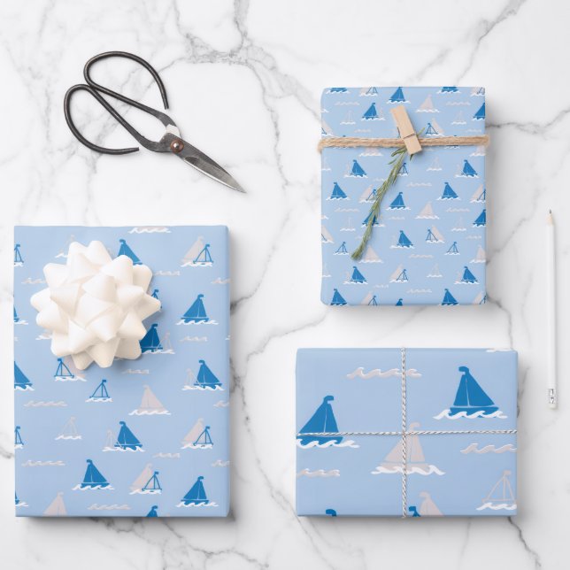Sunday Sail light Wrapping Paper Sheet (Front)