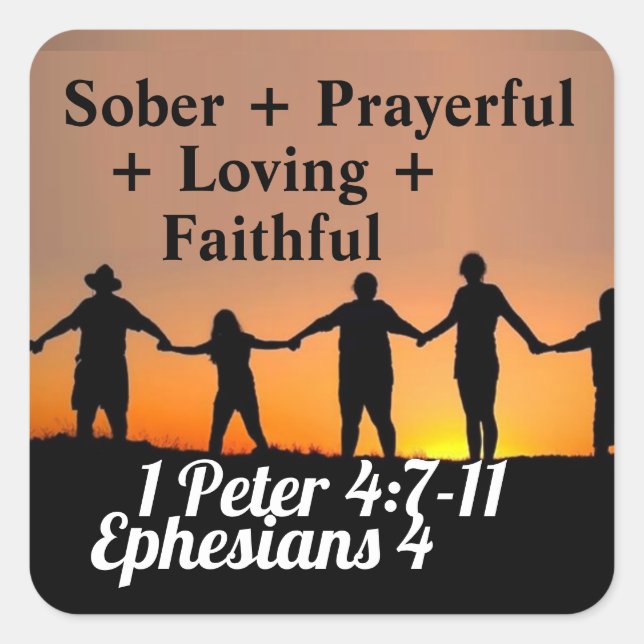 Sunday School Life Verse Square Sticker (Front)