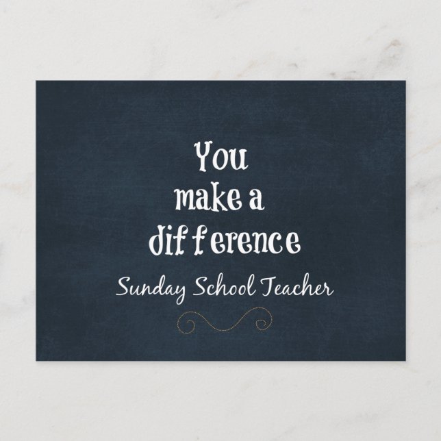 Sunday School Teacher Postcard (Front)