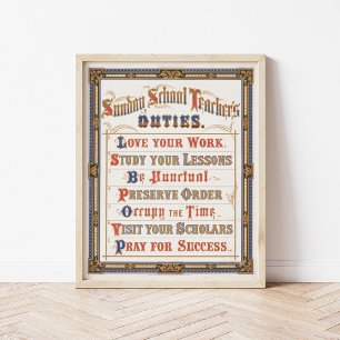 Sunday School Teacher’s Duties   Louis Prang & Co. Poster