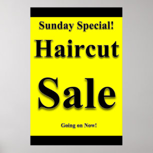 Sunday Special Haircut Sale Beauty Salon Poster