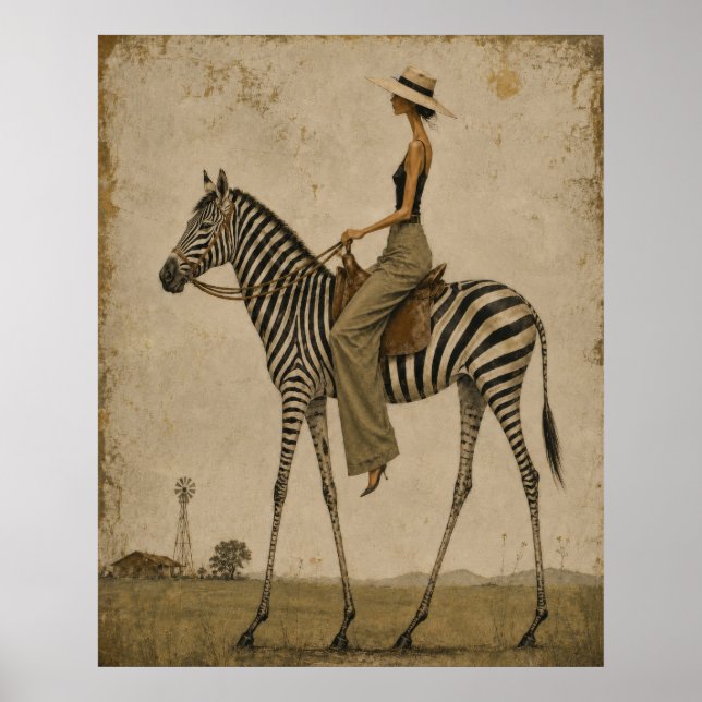 Sunday Stroll on a Zebra Poster (Front)