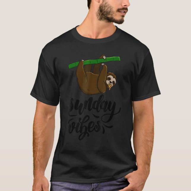 Sunday Vibes   Sleepy Head Sloth Love Women Pizza T-Shirt (Front)