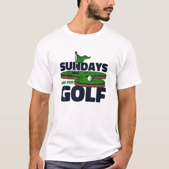 Sundays Are For Golf Player Pro Golfer Golfing Leg T-Shirt (Front)