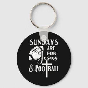 Sundays Are For Jesus And Football Funny Christian Key Ring