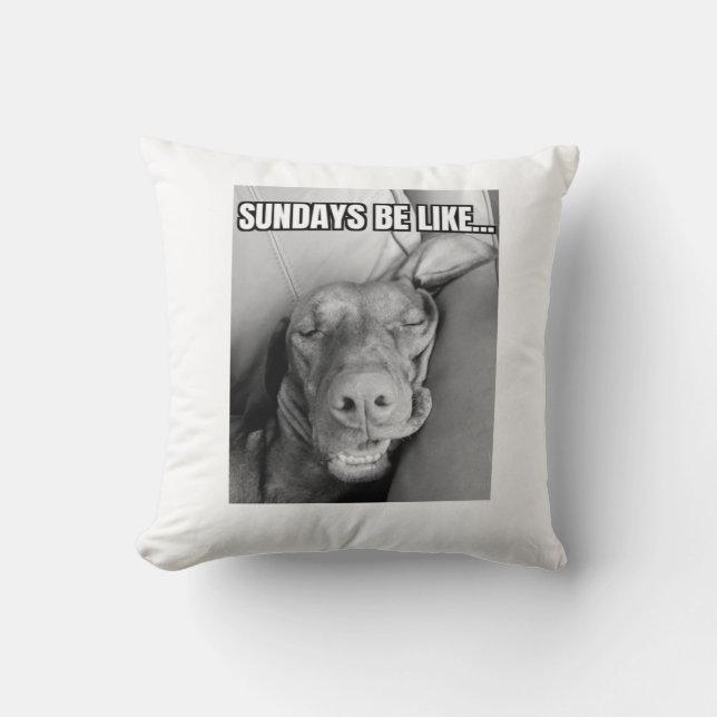 Sundays Be Like Vizsla Pillow (Front)