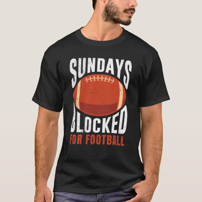 Sundays Blocked For Football American For Men Kids T-Shirt (Front)