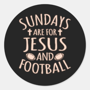 Sundays For Jesus And Football Player Coach Game Classic Round Sticker