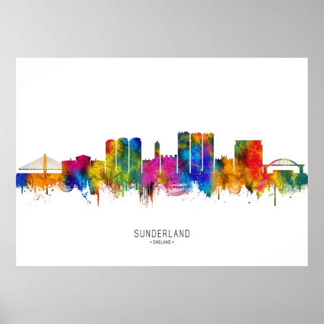 Sunderland England Skyline Poster (Front)