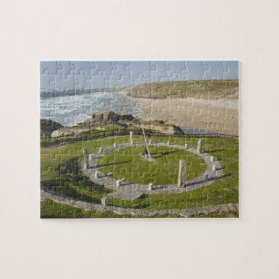 Sundial and Perran Beach, Perranporth, Cornwall, Jigsaw Puzzle