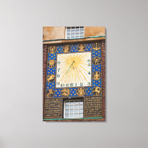 Sundial Clock On Building, Germany Canvas Print