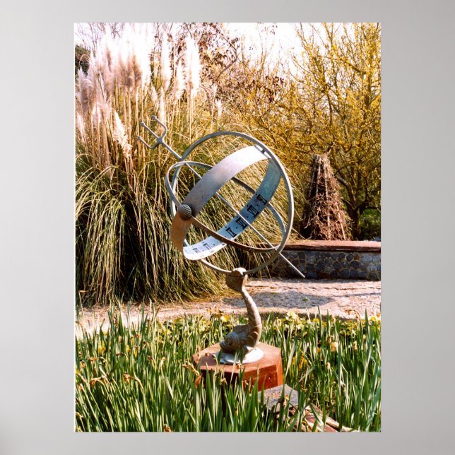 Sundial in a Guernsey garden Poster (Front)
