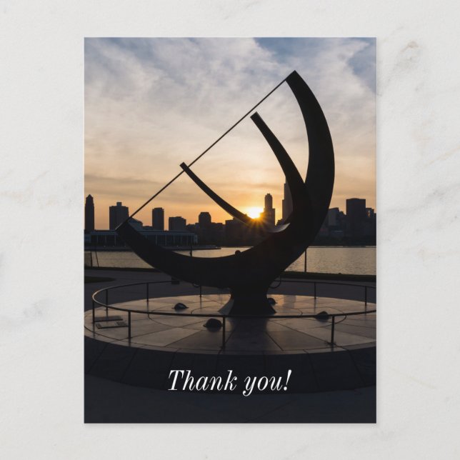 Sundial Sunset Thank You Postcard (Front)
