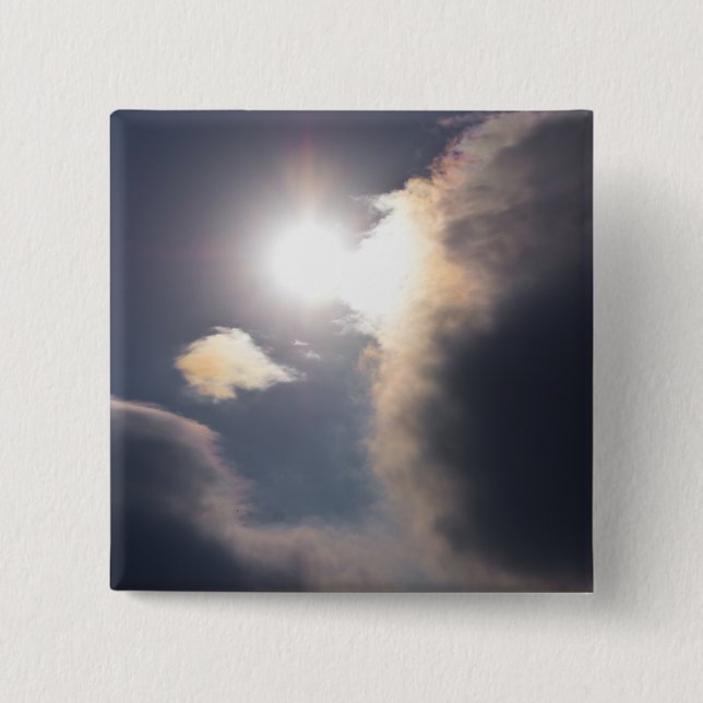 Sundog Rainbow Cloud Burst Apparel and Gifts 15 Cm Square Badge (Front)