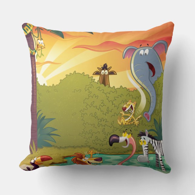 Sundown At The Water Hole Cushion (Front)