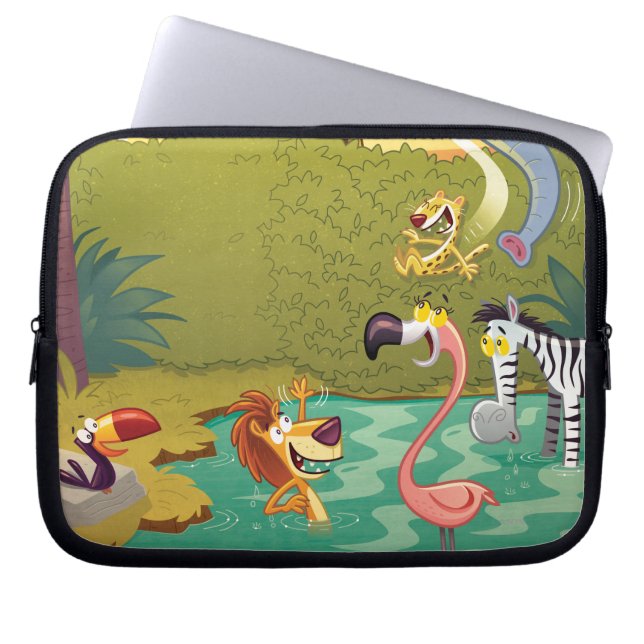 Sundown At The Water Hole Laptop Sleeve (Front)