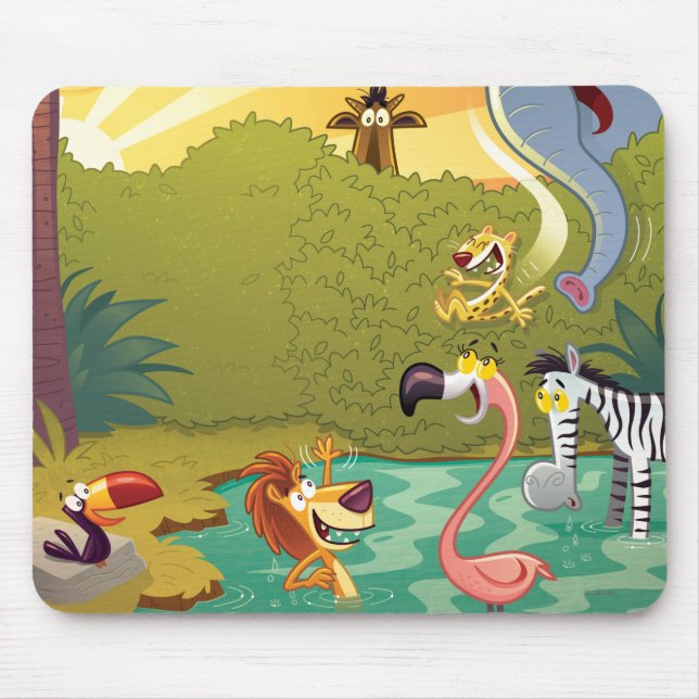 Sundown At The Water Hole Mouse Mat (Front)