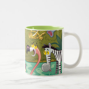 Sundown At The Water Hole Two-Tone Coffee Mug