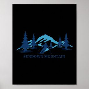 Sundown Mountain Iowa Ski Resort Skiing Skier  Poster