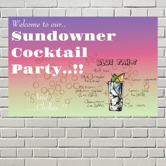 Sundowner Blue Tahoe Cocktail Party Poster (Sundowner Blue Tahoe Cocktail Party Wall Poster)