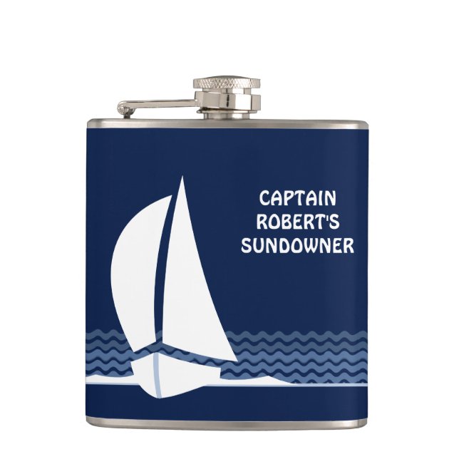 Sundowner with Captain's Name on it Flask (Front)