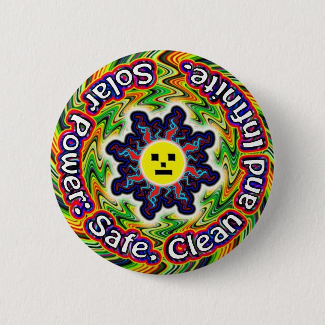 Sunface - Solar Power 6 Cm Round Badge (Front)